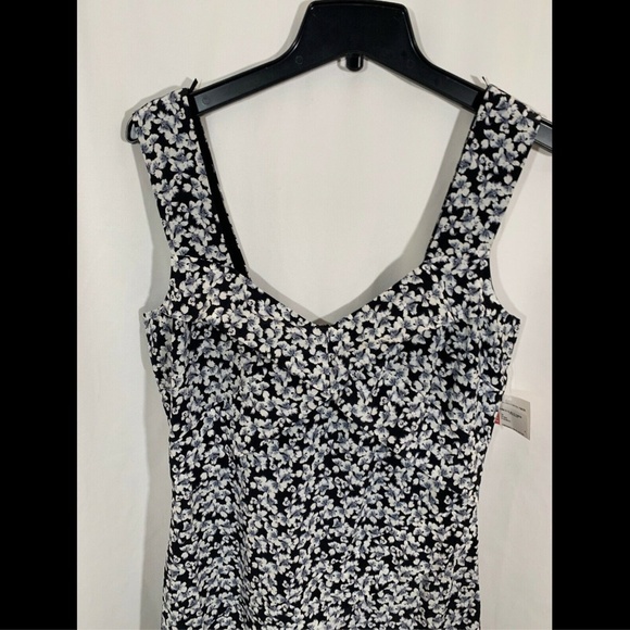 NEW $475 Nicole Miller Silk‎ Floral Print Midi Dress in Black/White [SZ 6 ] - Picture 4 of 8